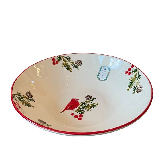 PAPART SERAMIK Red Cardinal Serving Bowl 12in Handcrafted in Turkey NEW - Picture 9 of 13